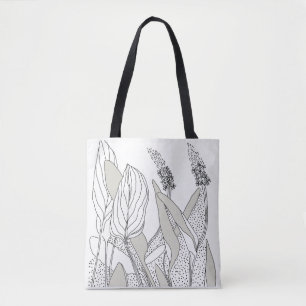 lovely tote with plant illustrations. 