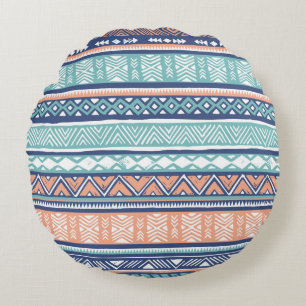 Lovely tribal ethnic. Vintage aztec hand drawn ill Round Pillow