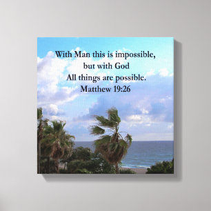LOVELY TROPICAL MATTHEW 19:26 PHOTO DESIGN CANVAS PRINT