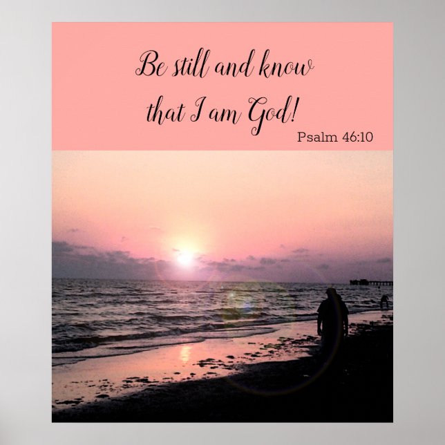  Lovely Tropical Sunset with Scripture Poster (Front)