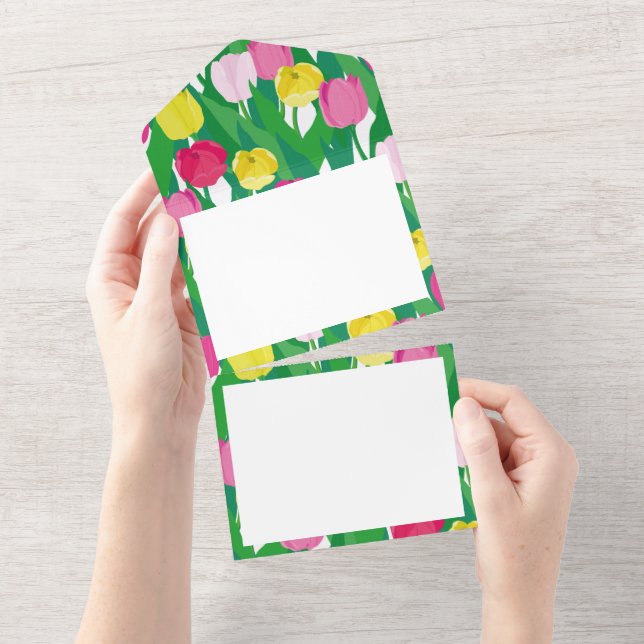 Lovely tulips. all in one invitation (Tearaway)