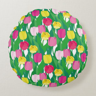Lovely tulips. round pillow