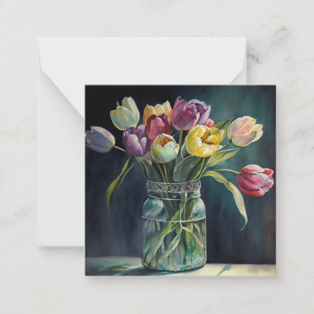 Lovely tulips watercolor card (Front)