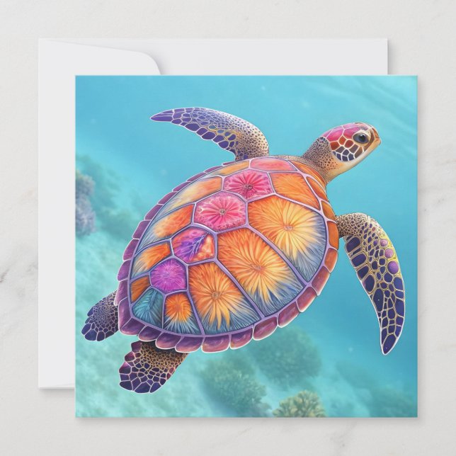 Lovely Turtle Invitation (Front)