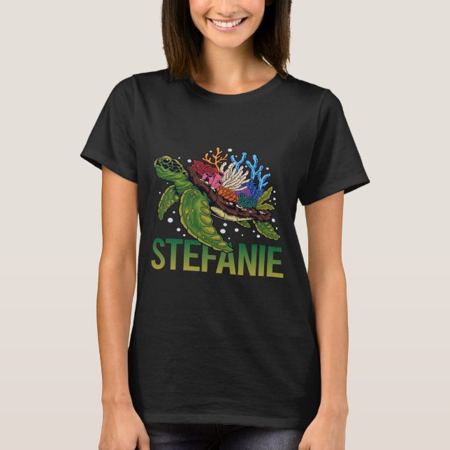 Lovely Turtle - Stefanie Name T-Shirt (Front)
