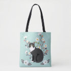 Lovely Tuxedo Cat in Flowers All-Over-Print Tote