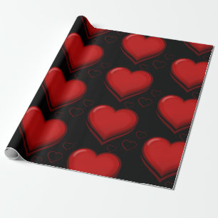 lovely valentines day big red heart wrapping paper