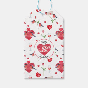 Lovely Valentine's Day Pattern   Monogrammed Gift Tags