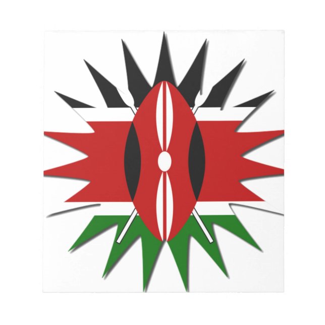 Lovely Vibrant Kenyan Flag Pattern: An 18-Star Art Notepad (Front)