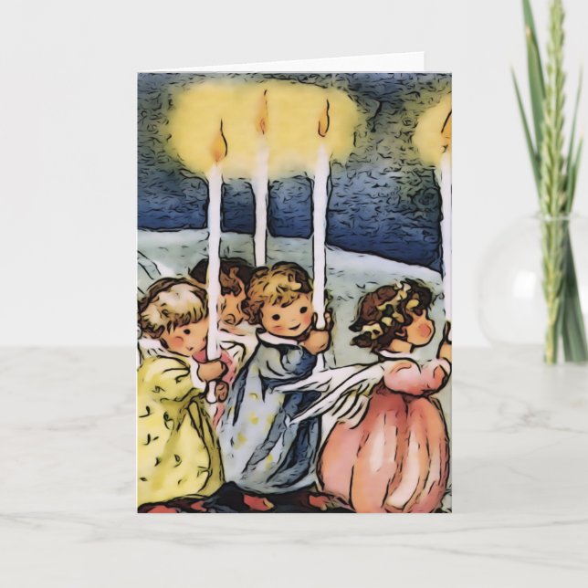 Lovely vintage Angels Holiday Card (Front)