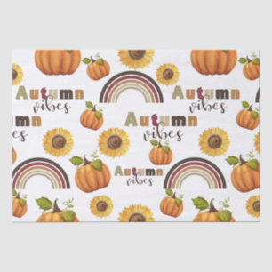 Lovely Vintage Autumn Floral Pumpkin Vibes Tissue Paper