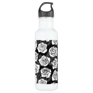 Lovely Vintage black and white roses 710 Ml Water Bottle