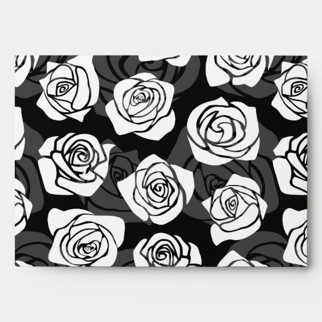 Lovely Vintage black and white roses Envelope (Front)