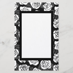 Lovely Vintage black and white roses Stationery