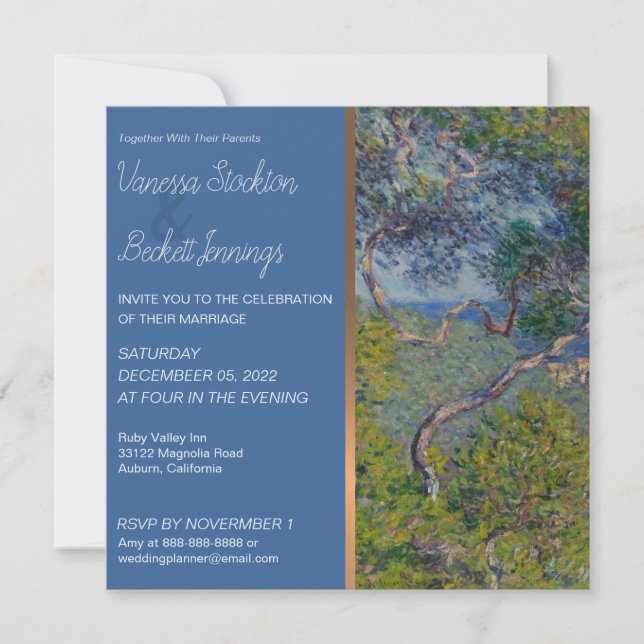 Lovely Vintage Monet Wedding Invitation (Front)