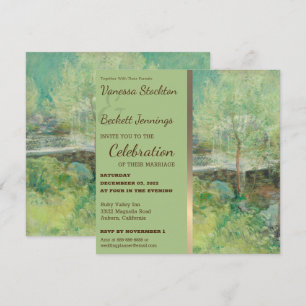 Lovely Vintage Painted Garden Wedding Invitation