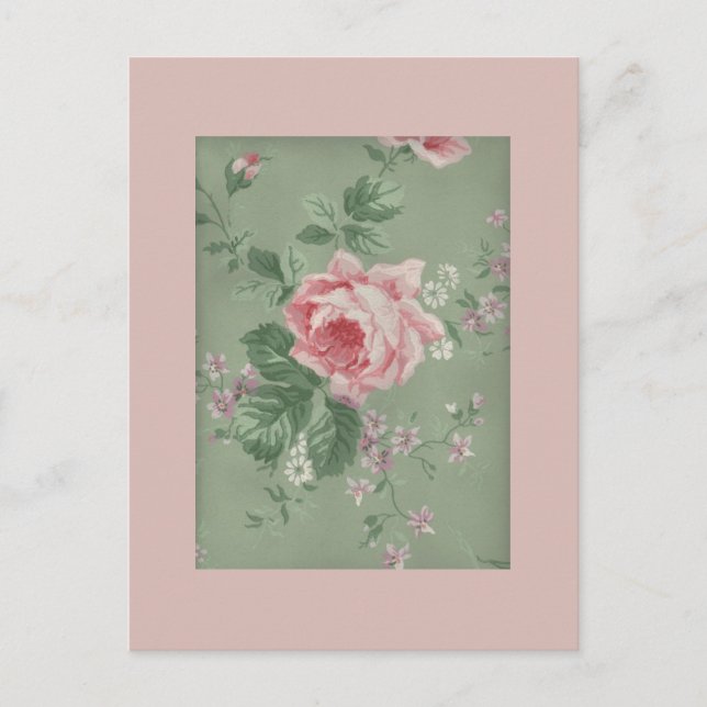 Lovely Vintage Victorian Rose Postcard (Front)