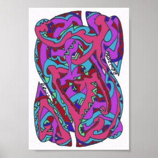 Lovely warm abstract complex art by RRW Poster