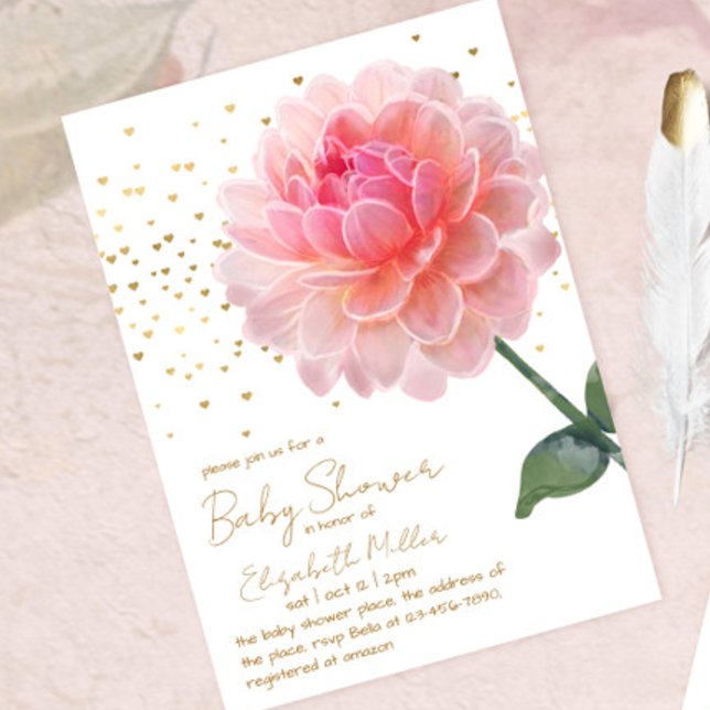 Lovely Watercolor Flower Baby Shower Invitation (Creator Uploaded)