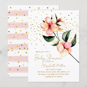 Lovely Watercolor Flower Baby Shower Invitation