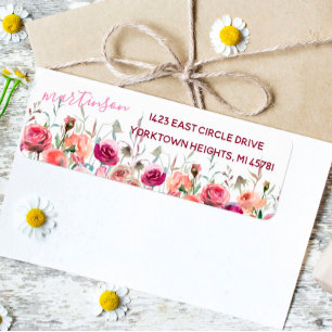 Lovely Watercolor Flower Garden Adresse de retour