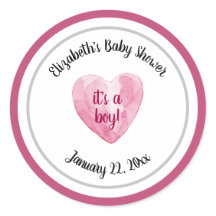 Lovely Watercolor Heart Baby Shower