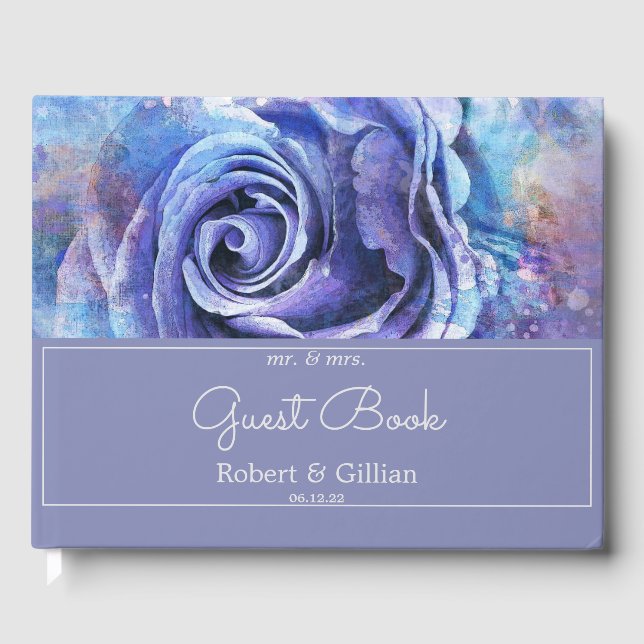 Lovely Watercolor Rose Guest Book (Front)