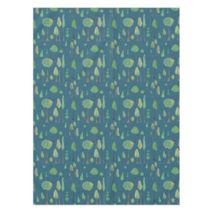 Lovely Watercolor Trees Tablecloth