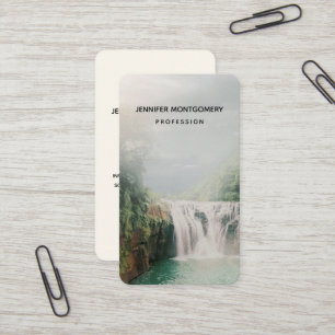 Lovely Waterfall in a Mountain Forest Business Card