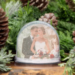 Lovely Wedding and Couple Photos Name Date  Snowglobe<br><div class="desc">Lovely Wedding and Couple Photos Name Date Snow Globes -- THE SNOW GLOBE TO REMEMBER HAPPY MOMENTS --These customizable acrylic snow globes print beautifully with two design areas and are filled with simulated snow and sparkles. Make perfect gifts or for your own moments to remember. Any design questions, just send...</div>