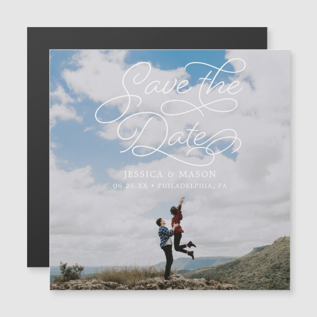 Lovely Wedding Save The Date Magnets with Photo (Front/Back)