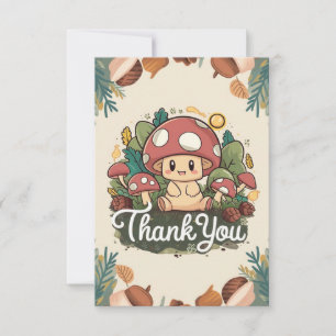 Lovely Whimsical Mushroom Thank You Card