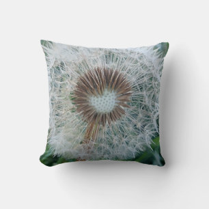 Lovely White Dandelion Throw Pillow