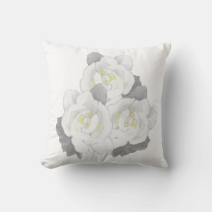 Lovely White Flower on White Throw Pillow