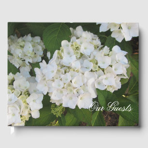 Lovely White Hydrangeas Guest Book