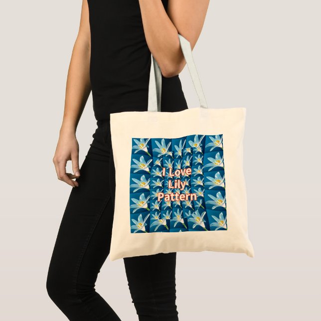 Lovely White Lily Pattern Tote Bag (Front (Product))