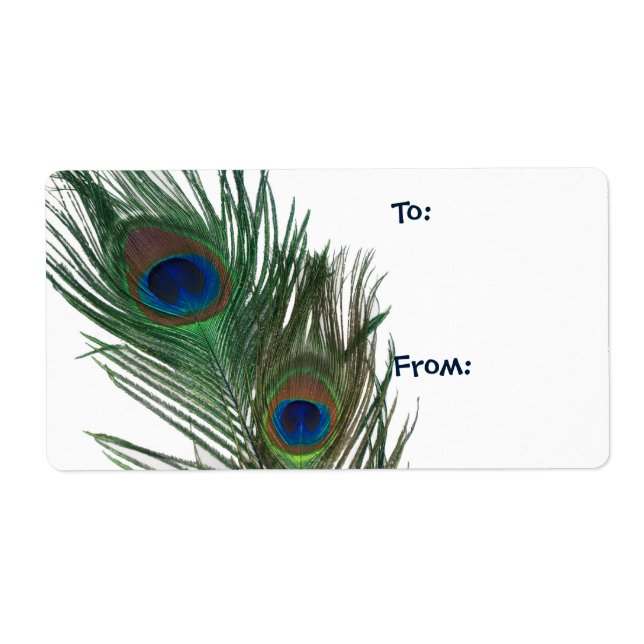 Lovely White Peacock Gift Tag (Front)