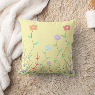 Lovely Wildflowers Throw Pillow