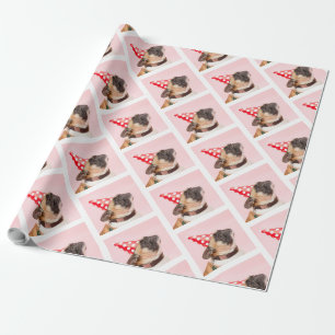 Lovely Winter Holidays Pet Lovers Dog Photo Wrapping Paper