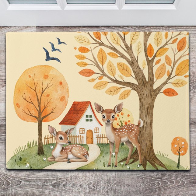 Lovely Woodland Deer Countryside Home Doormat (Creator Uploaded)