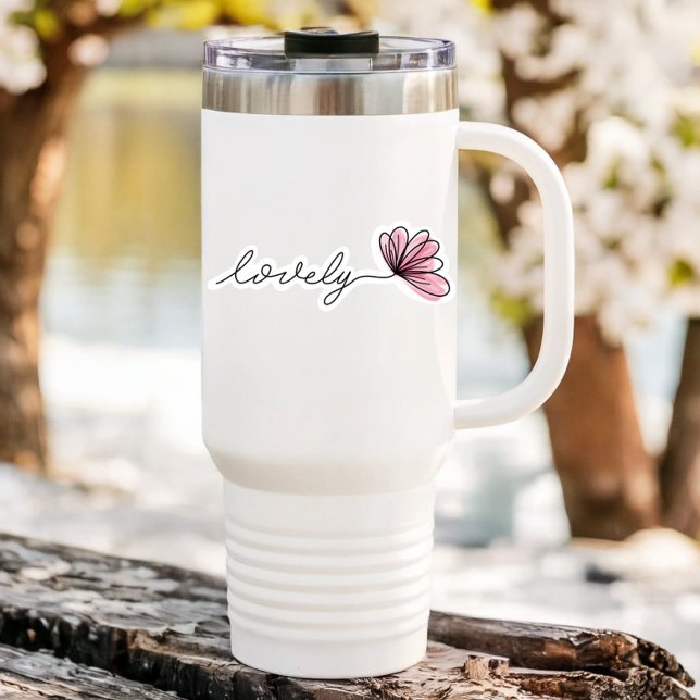 Lovely Word Flower Laptop | Die-Cut Sticker (Lovely Affirmation Vinyl Sticker)