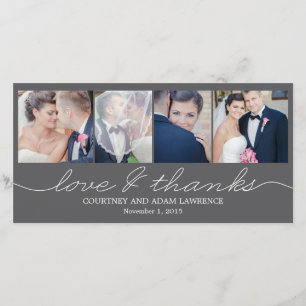 Lovely Writing Wedding Thank You Cards - Grey