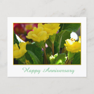 Lovely yellow garden flowers happy anniversary postcard