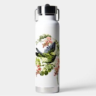 Lovely Young Parrot in Flowering Tree Water Bottle