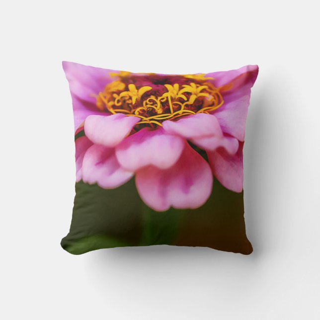 Lovely Zinnia Throw Pillow (Front)