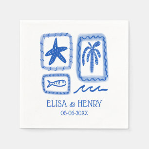 LoveNotes from Sea Cute Beach CUSTOM WEDDING Napkin