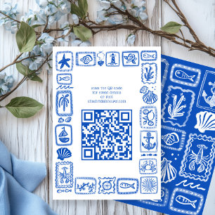 LoveNotes from Sea Modern CUSTOM QR  Bridal Shower Enclosure Card
