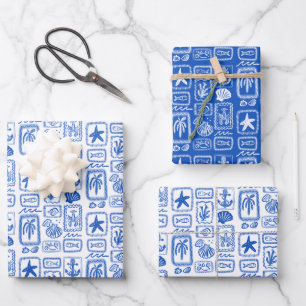 LoveNotes from the Sea Beach Ocean Modern CUSTOM Wrapping Paper Sheet
