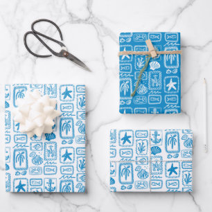 LoveNotes from the Sea Beach Ocean Modern CUSTOM Wrapping Paper Sheet