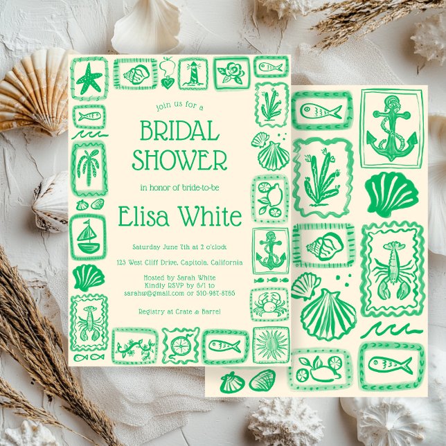 LoveNotes from the Sea Bridal Shower Modern CUSTOM Invitation (LoveNotes from the Sea Bridal Shower Modern CUSTOM Invitation
)